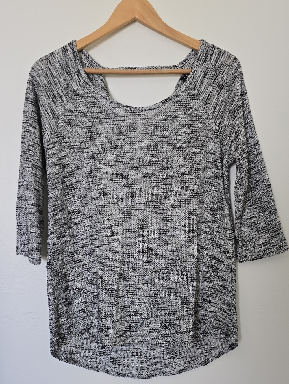 Tribal Gray & Black Space-Dye Knit Top